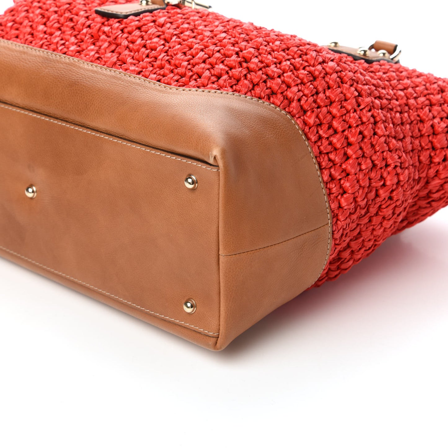 Raffia Large Santa Monica Tote Red