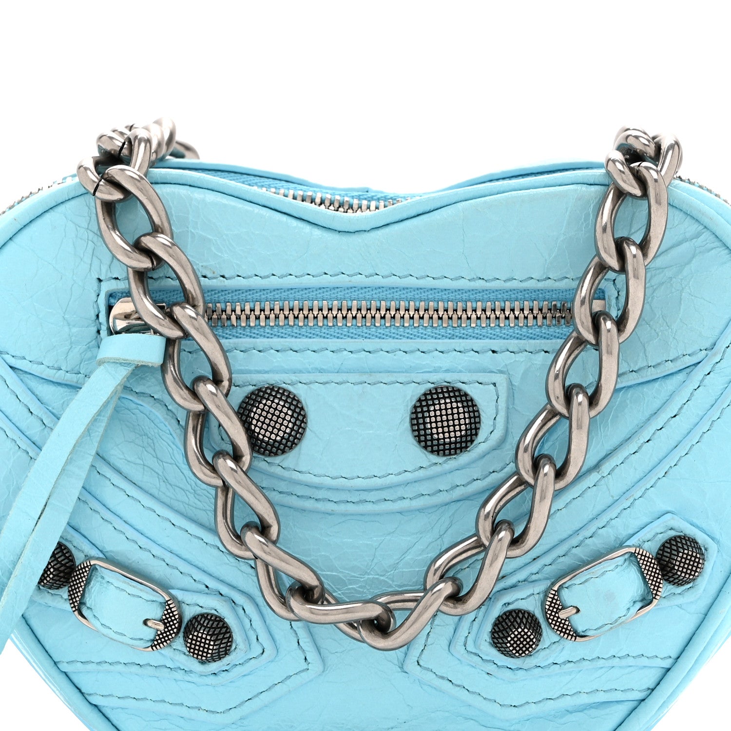 Balenciaga Agneau Arena Mini Le Cagole Heart Bag Blue 8 of 10