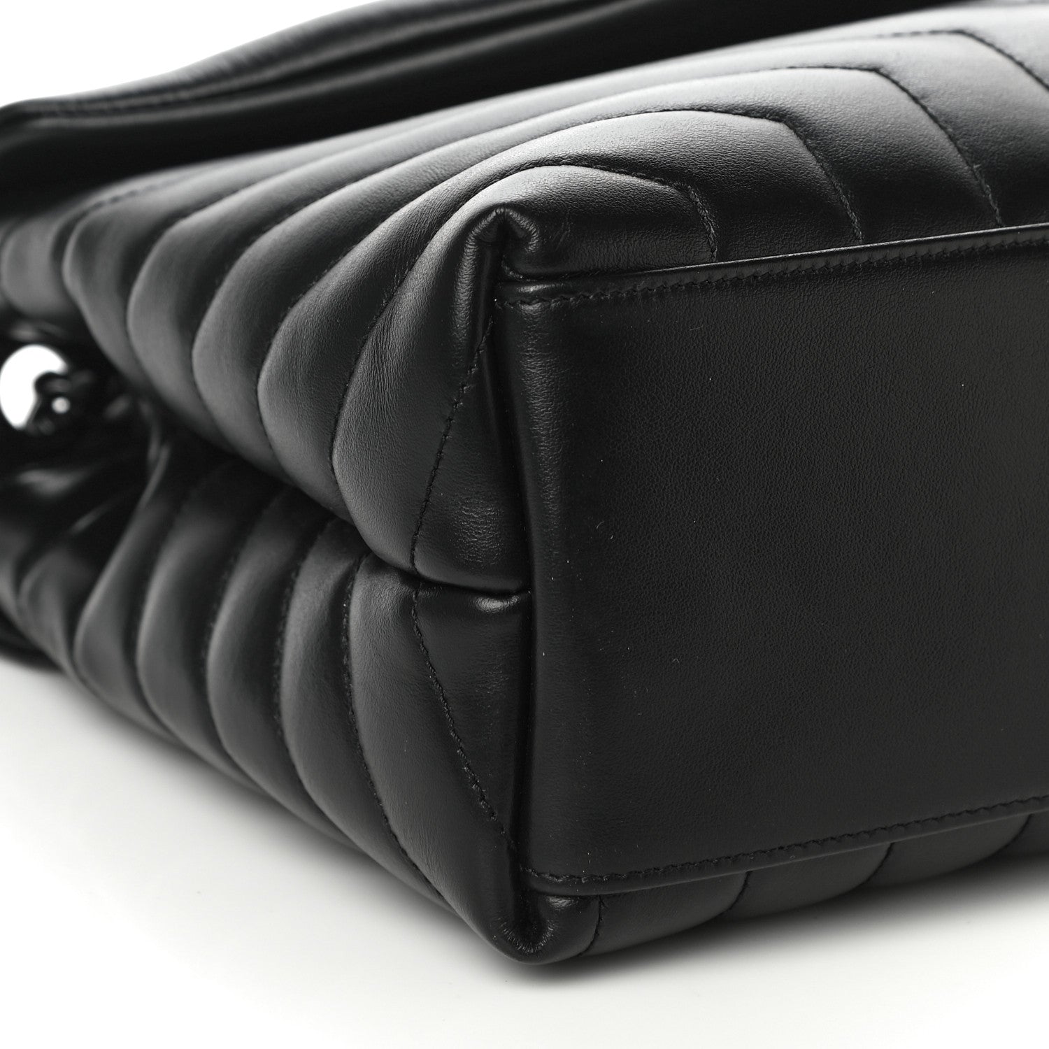 Saint Laurent Calfskin Y Quilted Monogram Medium Loulou Chain Satchel Black 9 of 10
