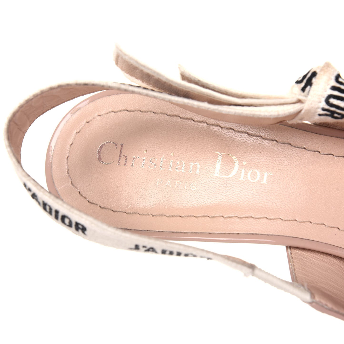Patent Ribbon J'Adior Slingback 65mm Pumps 37.5 Nude