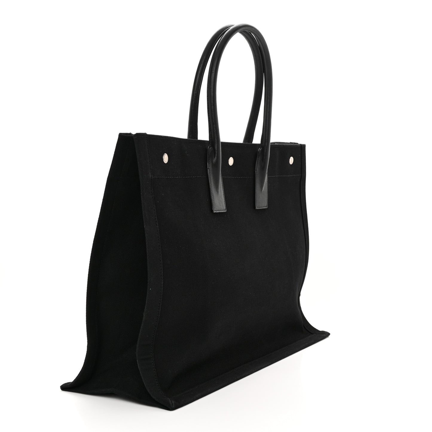 Linen Calfskin Rive Gauche Tote Black