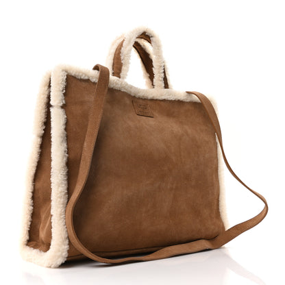 Telfar X UGG Suede Shearling Medium Shopping Bag Chestnut 3 of 10