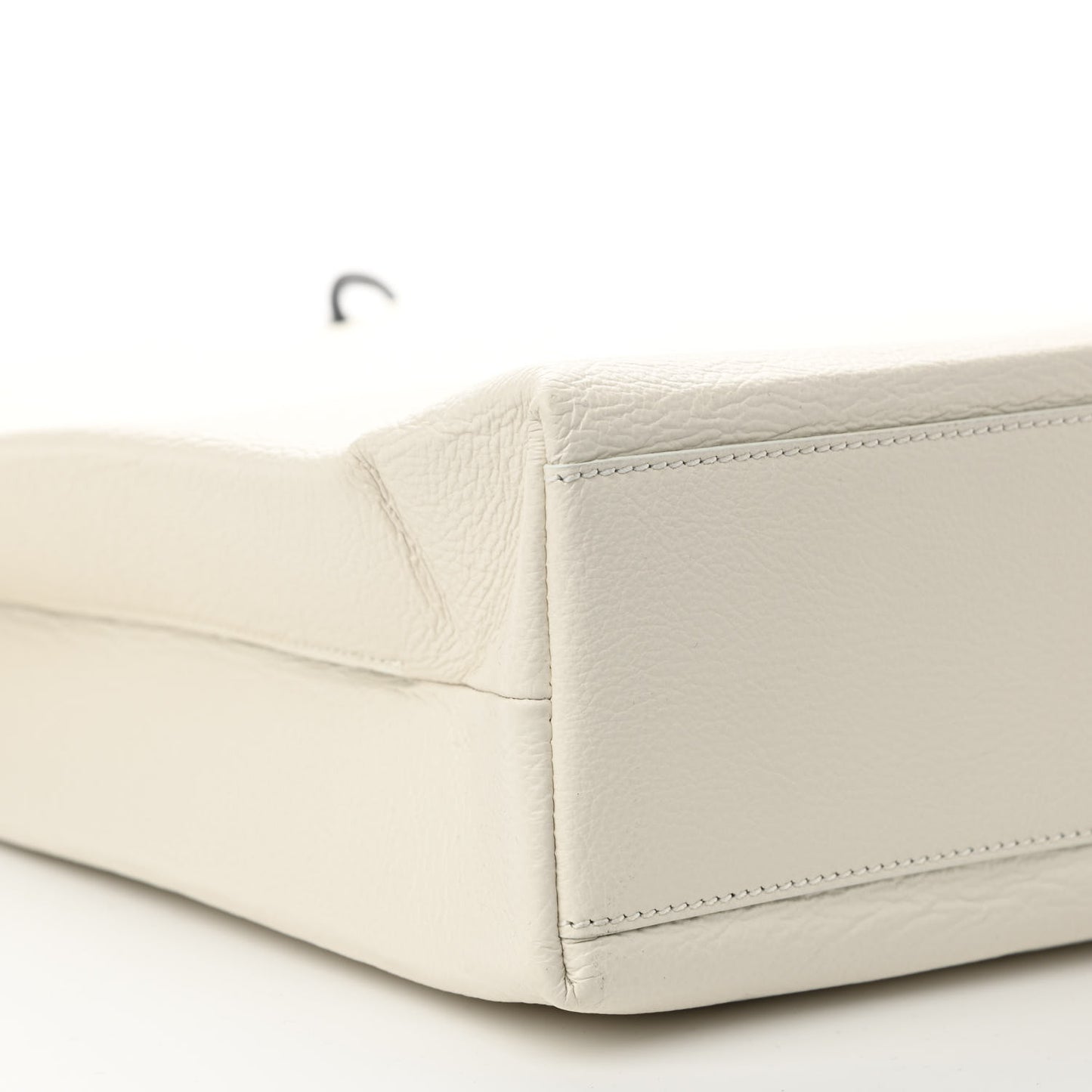 Calfskin Medium Logo North South Shopping Tote White