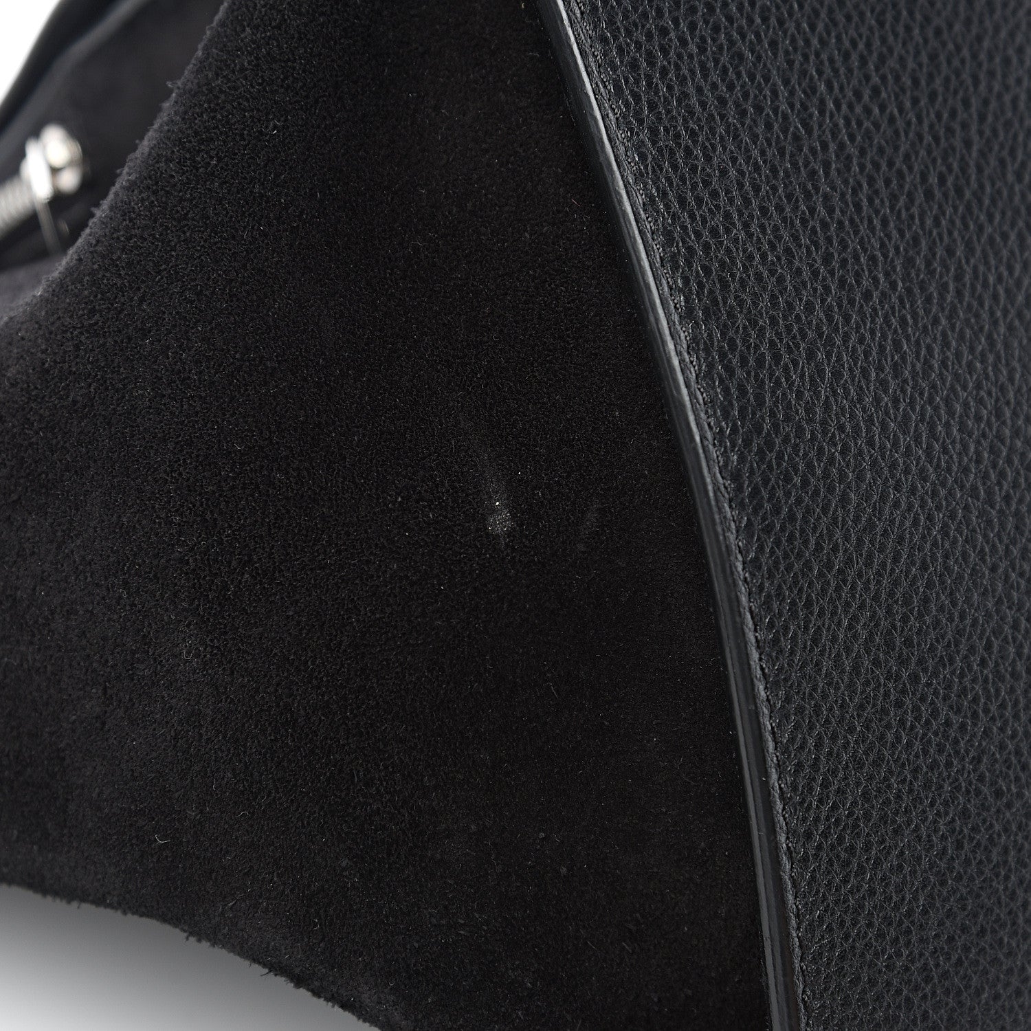 Celine Drummed Calfskin Suede Double Zip Trapeze Black 7 of 10
