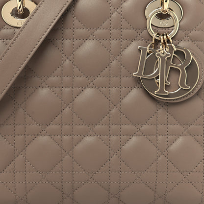Christian Dior Lambskin Cannage Medium Lady Dior Warm Taupe 8 of 10