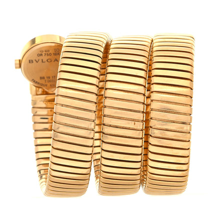 Bulgari 18K Yellow Gold 19mm Serpenti Tubogas Double Spiral Quartz Watch Black 2 of 5