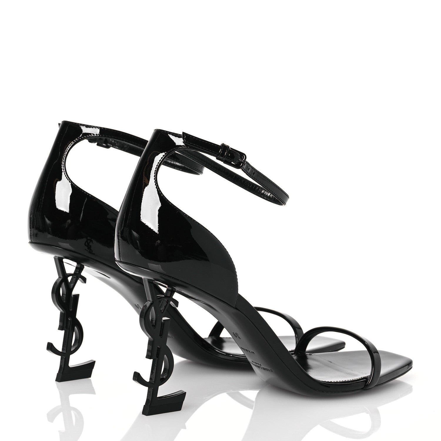 Saint Laurent Patent Calfskin Opyum 110 Sandals 39 Black 4 of 11