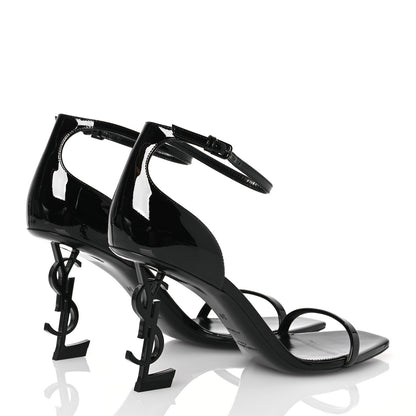 Saint Laurent Patent Calfskin Opyum 110 Sandals 39 Black 4 of 11