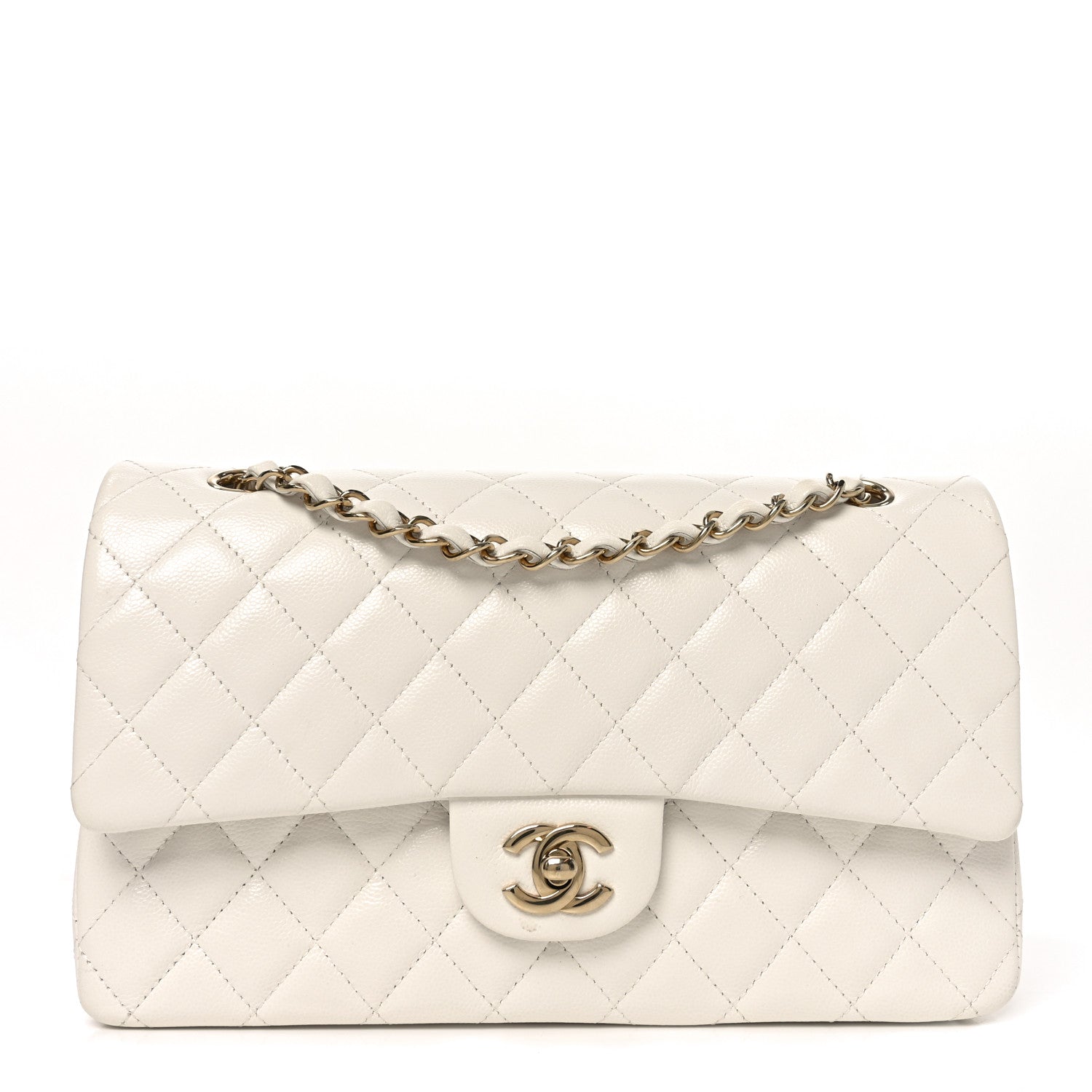 Chanel Caviar Quilted Medium Double Flap White 1 of 11