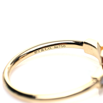 Tiffany 18K Yellow Gold Diamond T Wire Ring 53 6.5 5 of 6