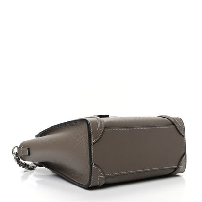 Celine Drummed Calfskin Nano Luggage Souris 4 of 11