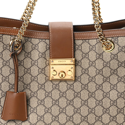 Gucci GG Supreme Monogram Medium Padlock Tote Beige Cuir 8 of 10