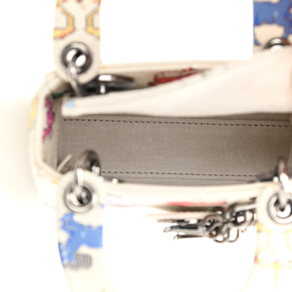 Christian Dior Smooth Calfskin Zodiac Pixel Printed Micro Lady Dior White Multicolor 5 of 10