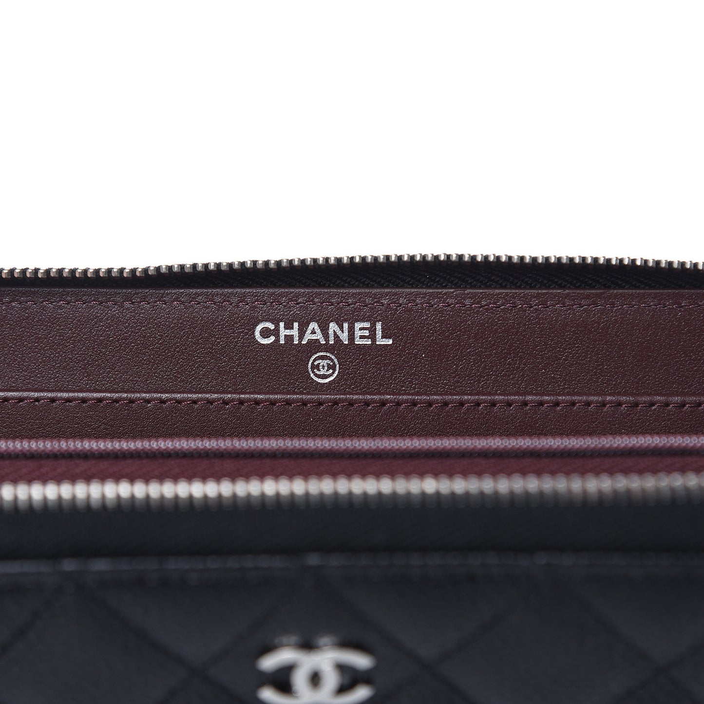 Caviar Quilted Large Gusset Zip Around Wallet Black