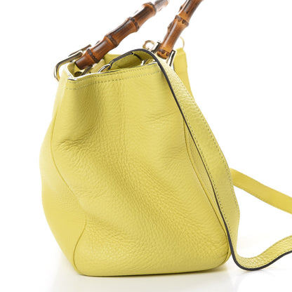 Gucci Pebbled Calfskin Medium Bamboo Shopper Tote Citrus 14 of 18