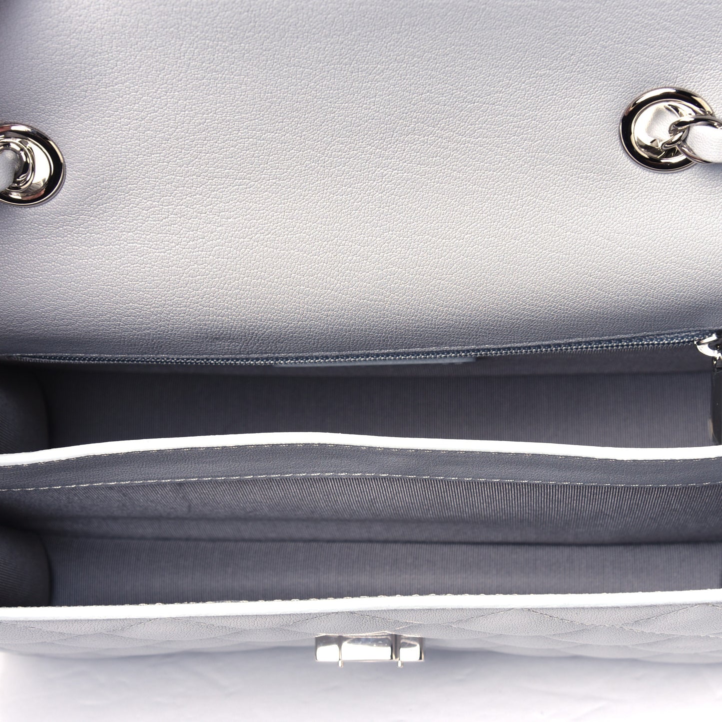 Lambskin Quilted Small CC Box Flap Grey