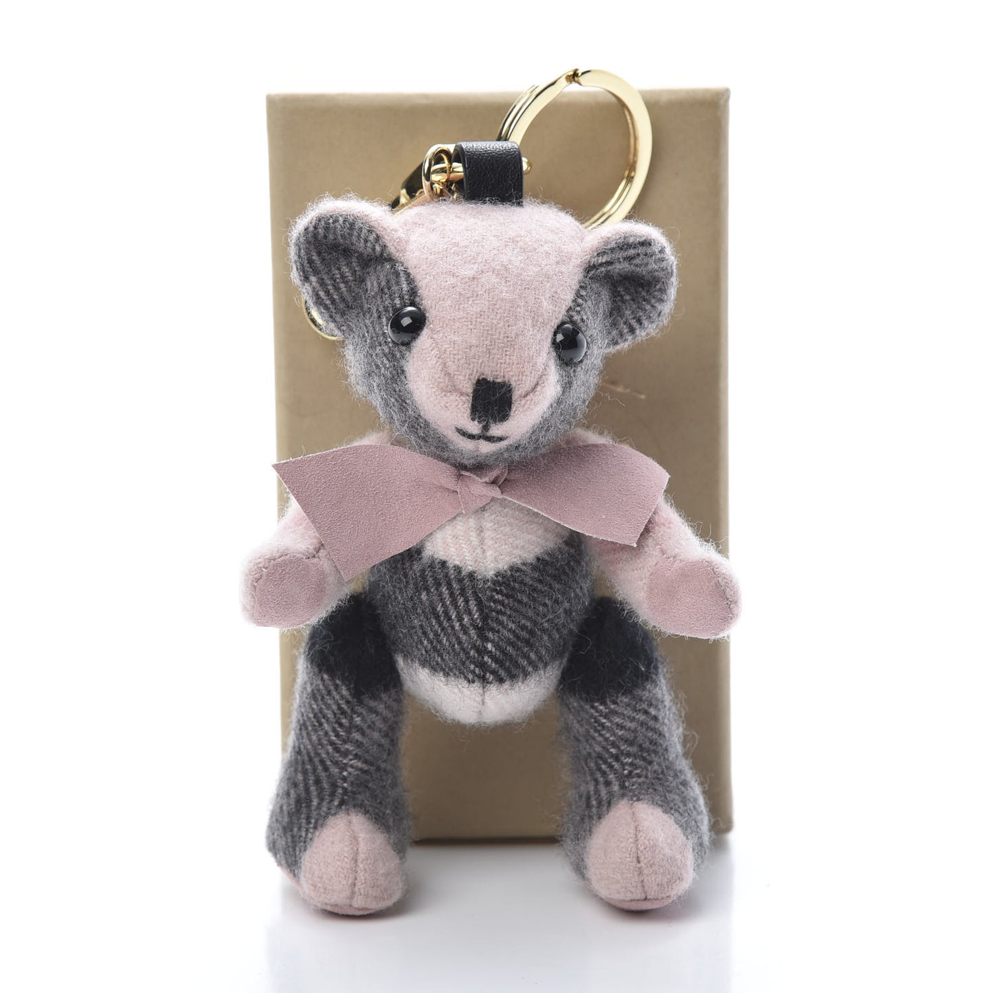 Cashmere House Check Colours Thomas Bear Bag Charm Ash Rose