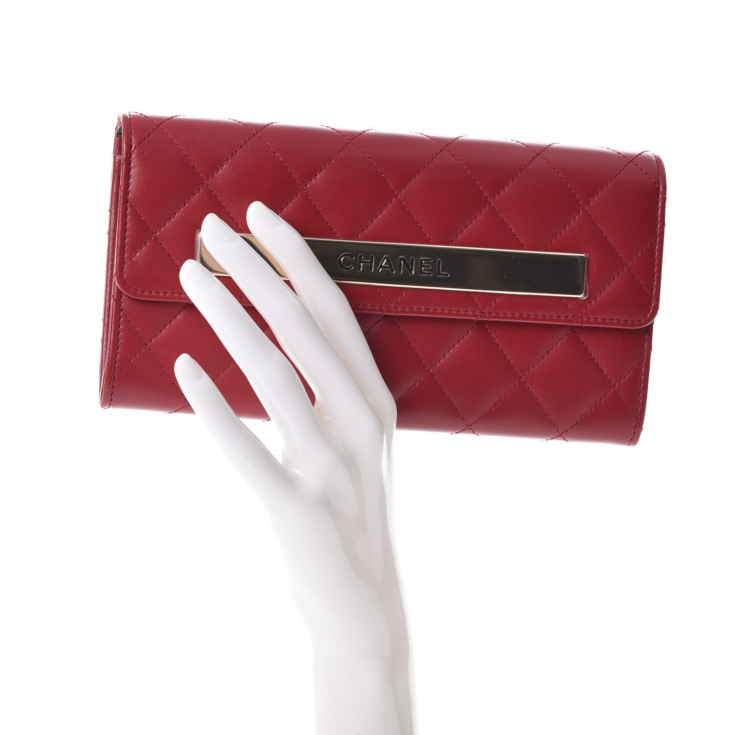 Chanel Lambskin Quilted Trendy CC Large Gusset Flap Wallet Dark Red 2 of 9