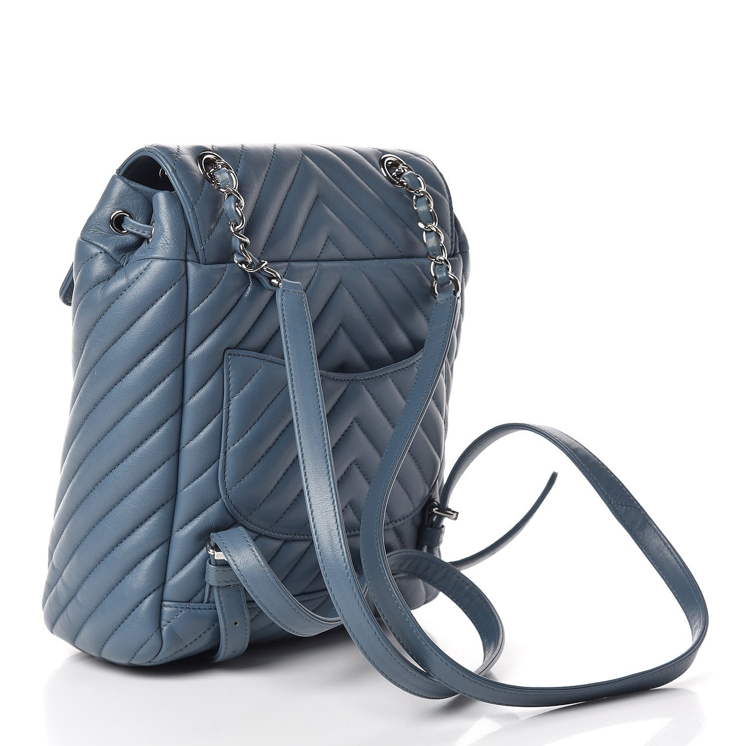 Chanel Calfskin Chevron Quilted Small Urban Spirit Backpack Light Blue 3 of 17