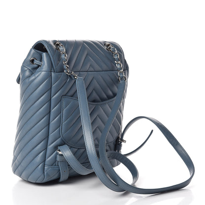 Chanel Calfskin Chevron Quilted Small Urban Spirit Backpack Light Blue 3 of 17