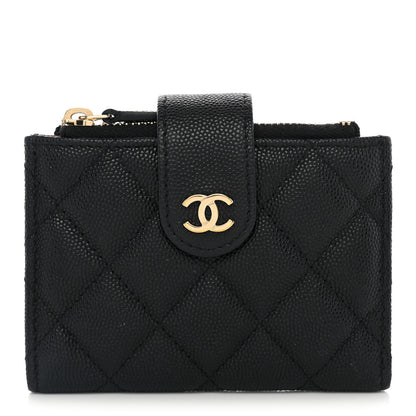 Chanel Caviar Quilted Compact Zipped Pocket Wallet Black 1 of 8