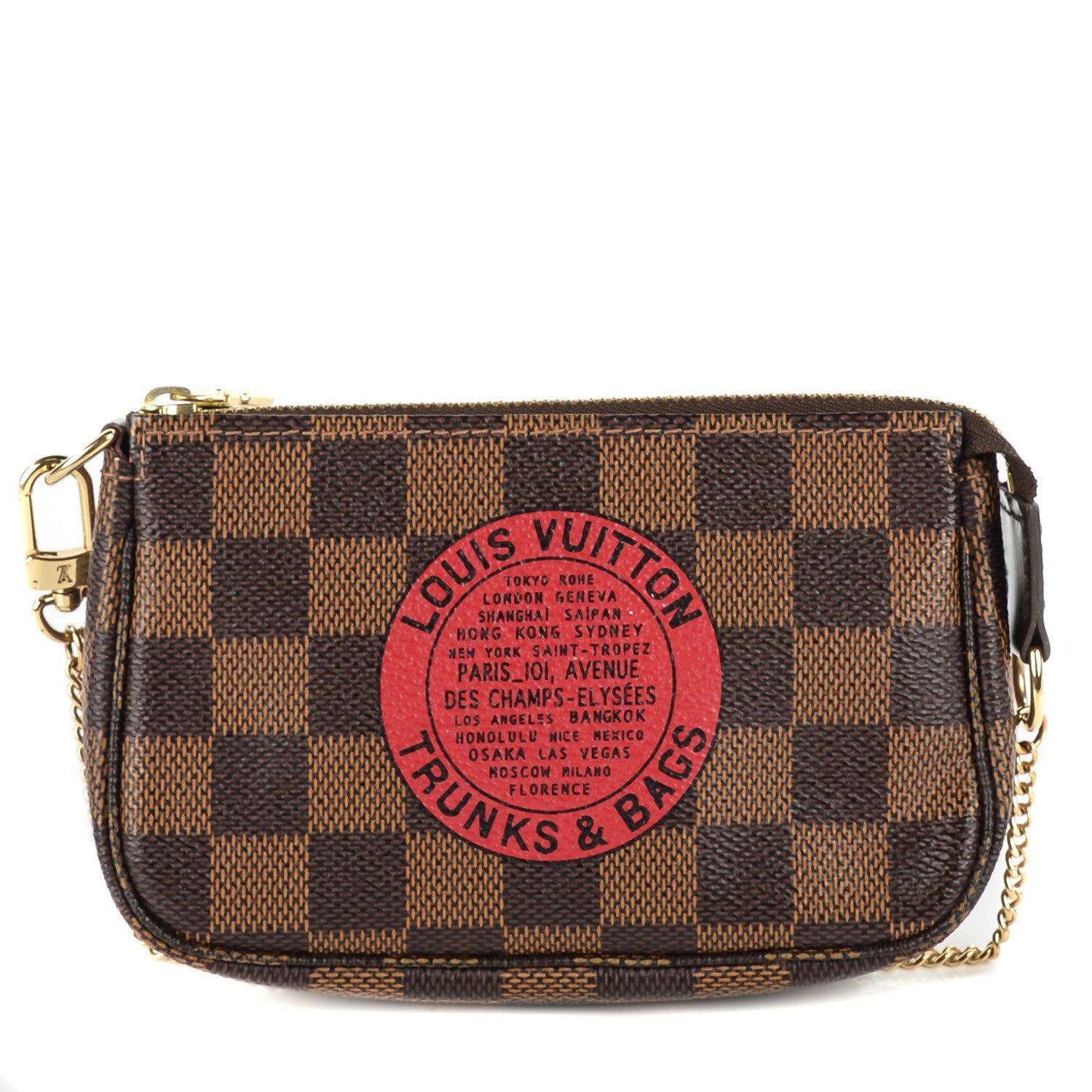 Louis Vuitton Damier Ebene Complice Trunks and Bags Mini Pochette Accessories Red 1 of 7