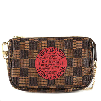 Louis Vuitton Damier Ebene Complice Trunks and Bags Mini Pochette Accessories Red 1 of 7