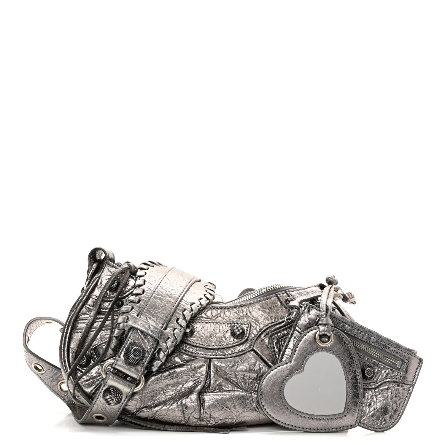 Balenciaga Metallic Agneau Arena Le Cagole Shoulder Bag XS Silver 1 of 10