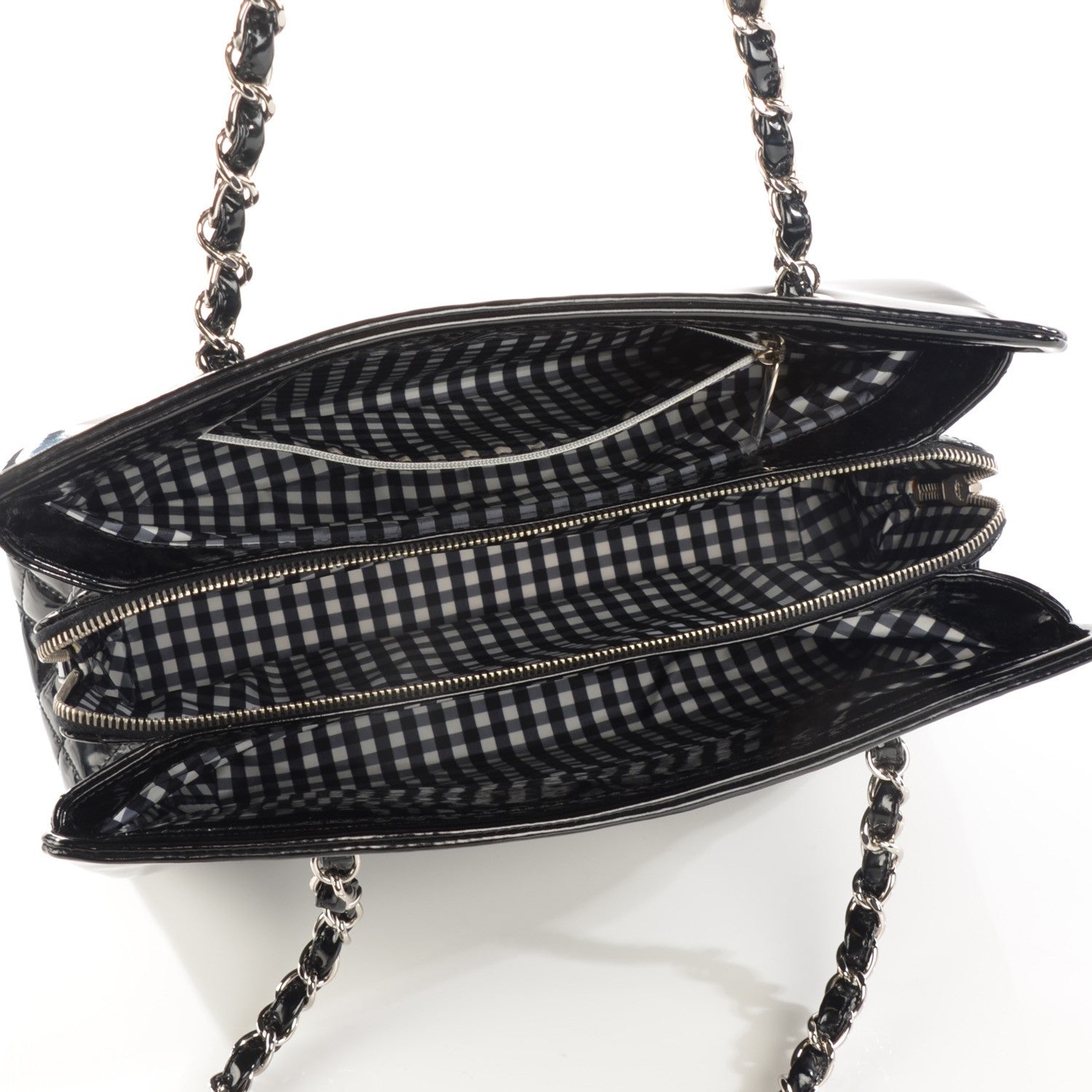 Chanel Vinyl Lipstick Ligne Tote Black 5 of 7
