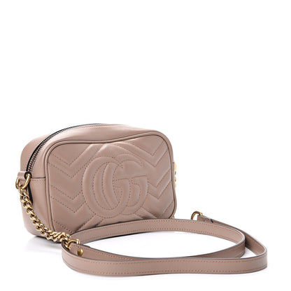 Gucci Calfskin Matelasse Mini GG Marmont Chain Shoulder Bag Porcelain Rose 2 of 9