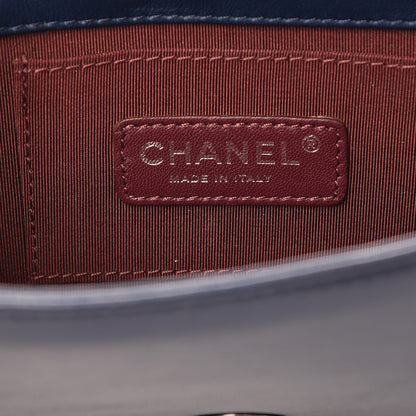 Chanel Lambskin Horizontal Boy Brick Flap Blue 6 of 8