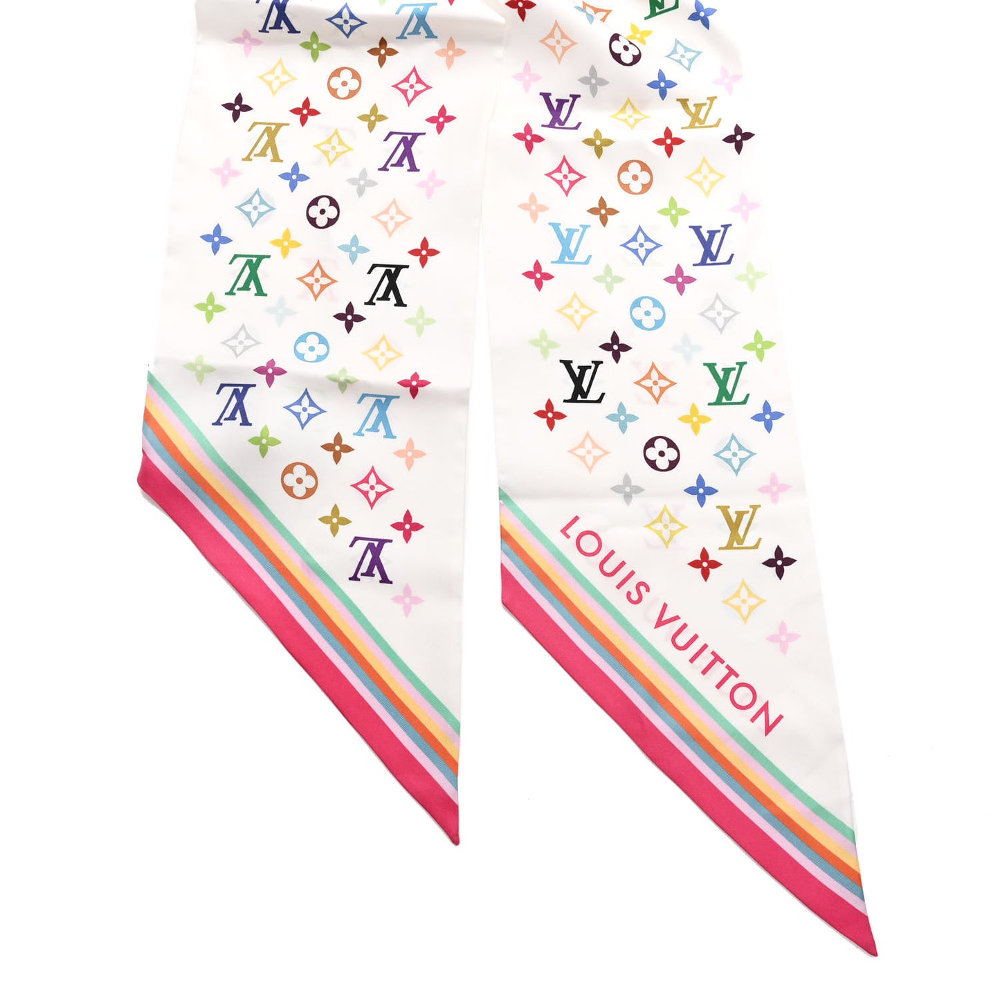 LV X TM Silk Monogram Multicolor Lavaliere White