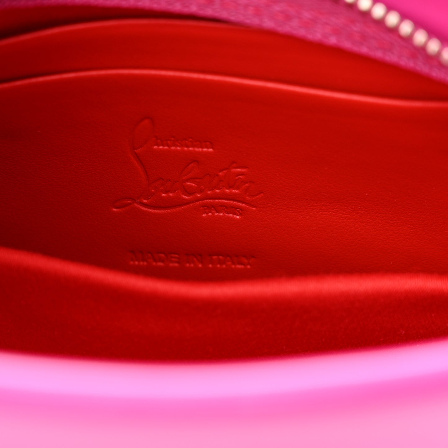 Patent Small Loubi Twist Zip Chain Clutch Bag Bolerose