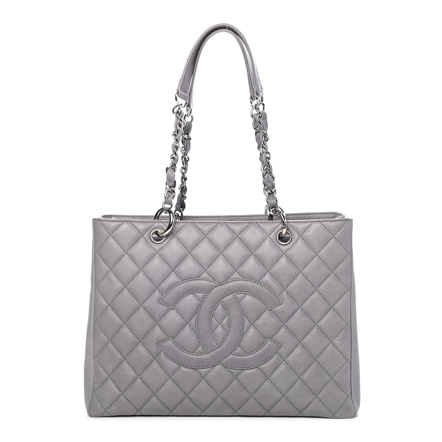Chanel Caviar Quilted Grand Shopping Tote GST Light Grey 1 of 11