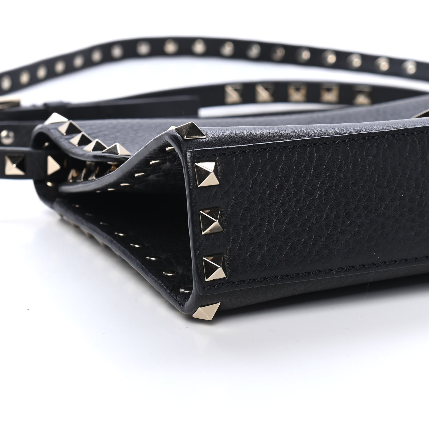 Valentino Garavani Pebbled Calfskin Medium Rockstud Flip Lock Crossbody Bag Black 8 of 9