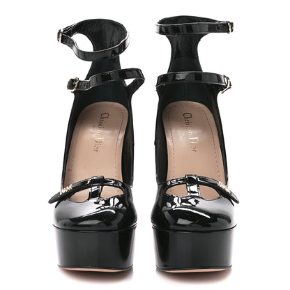 Christian Dior Patent Calfskin Aime Ankle Sandals 36 Black 2 of 8