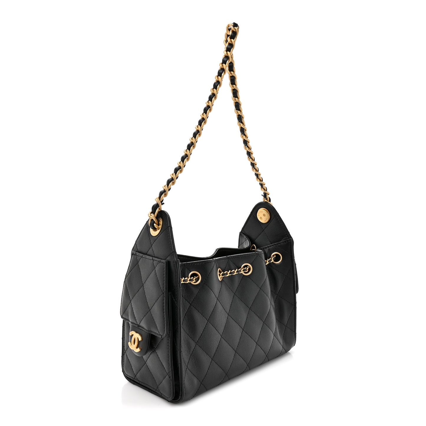Caviar Quilted Mini Chanel 25 Handbag Black