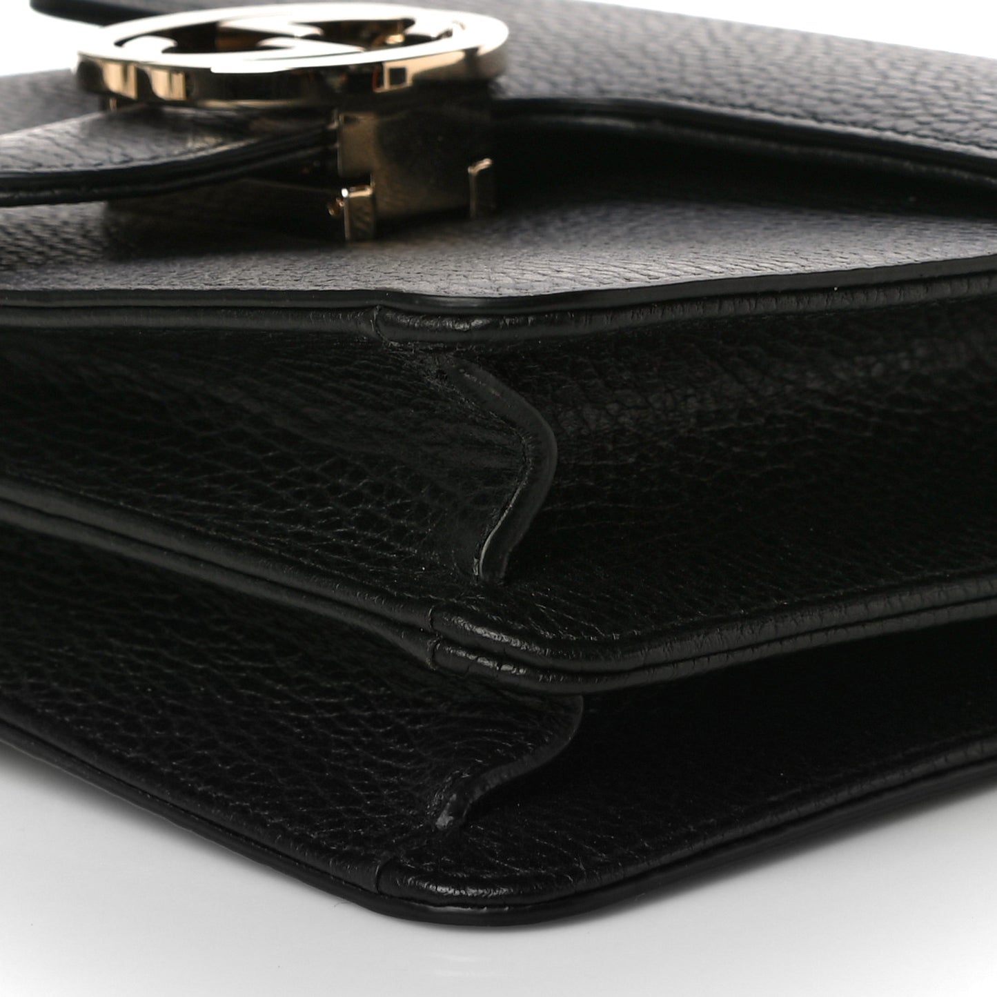 Dollar Calfskin Small Interlocking G Shoulder Bag Black