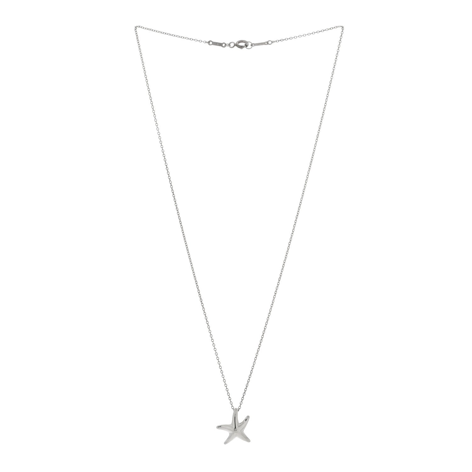 Tiffany Sterling Silver 15mm Elsa Peretti Starfish Pendant Necklace 3 of 4