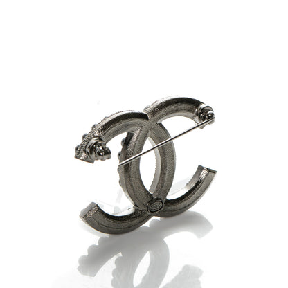 Chanel Ruthenium Bead Large CC Brooch Dark Grey 3 of 4