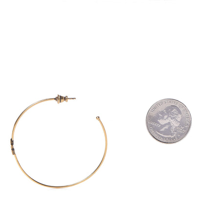 Christian Dior Metal J'Adior Hoop Earrings Aged Gold 2 of 5