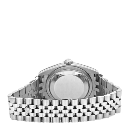 Rolex Stainless Steel 18K White Gold Diamond 36mm Oyster Perpetual Datejust Watch Silver 116234 3 of 4