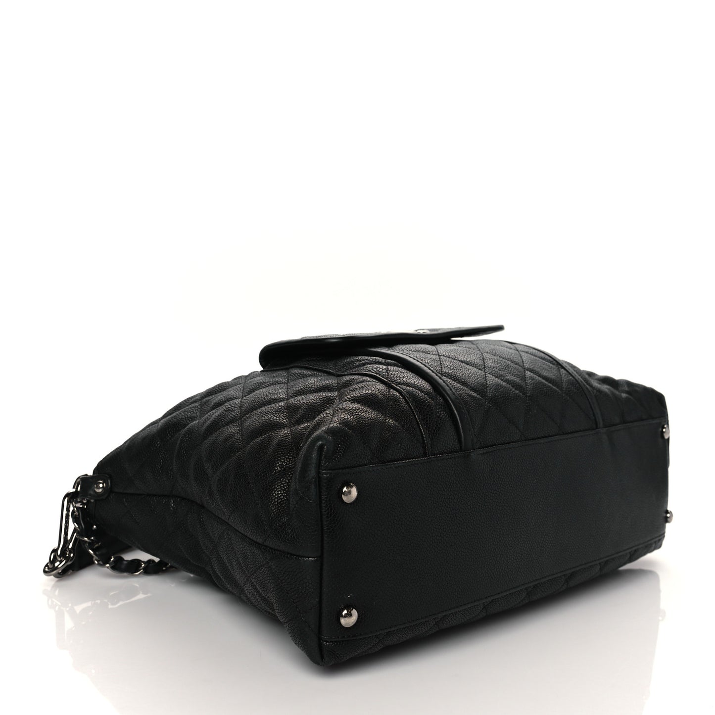 Caviar Quilted French Riviera Hobo Black