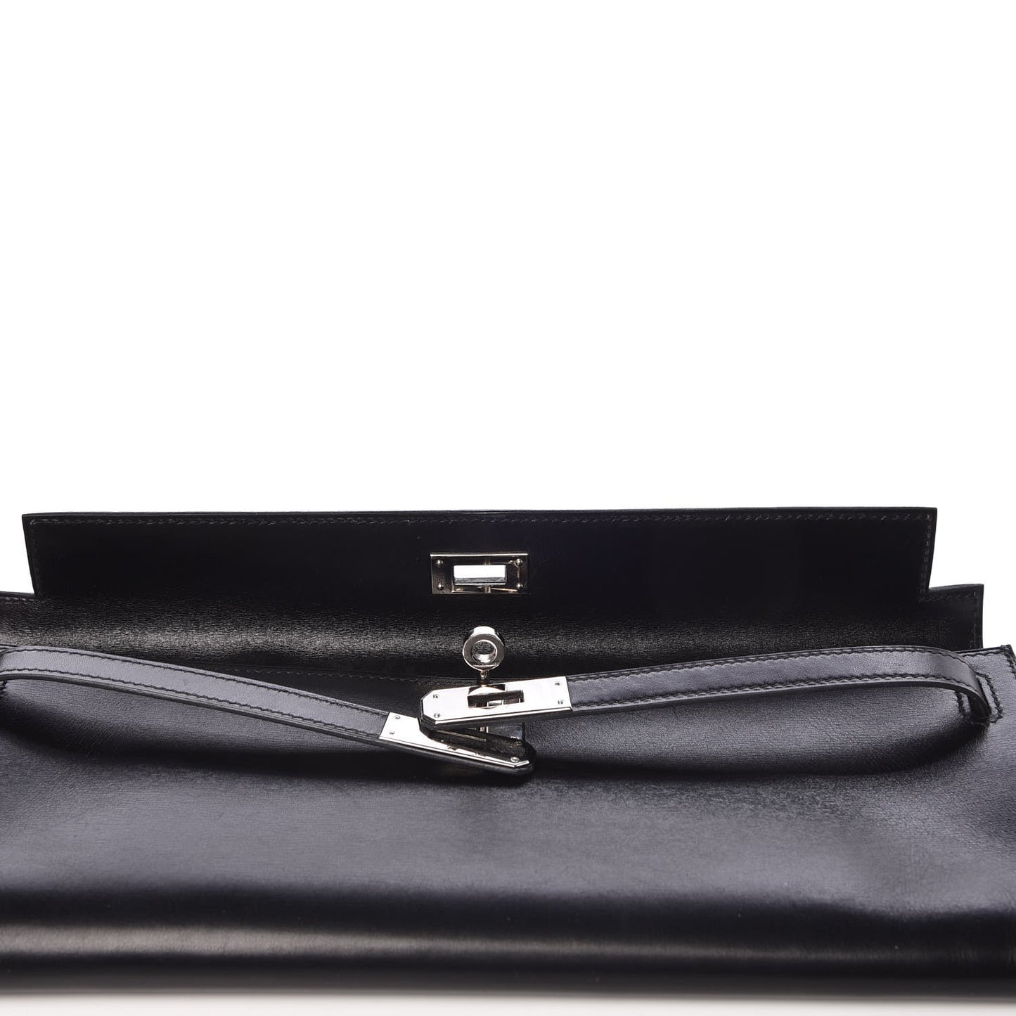 Box Kelly Cut Clutch Black