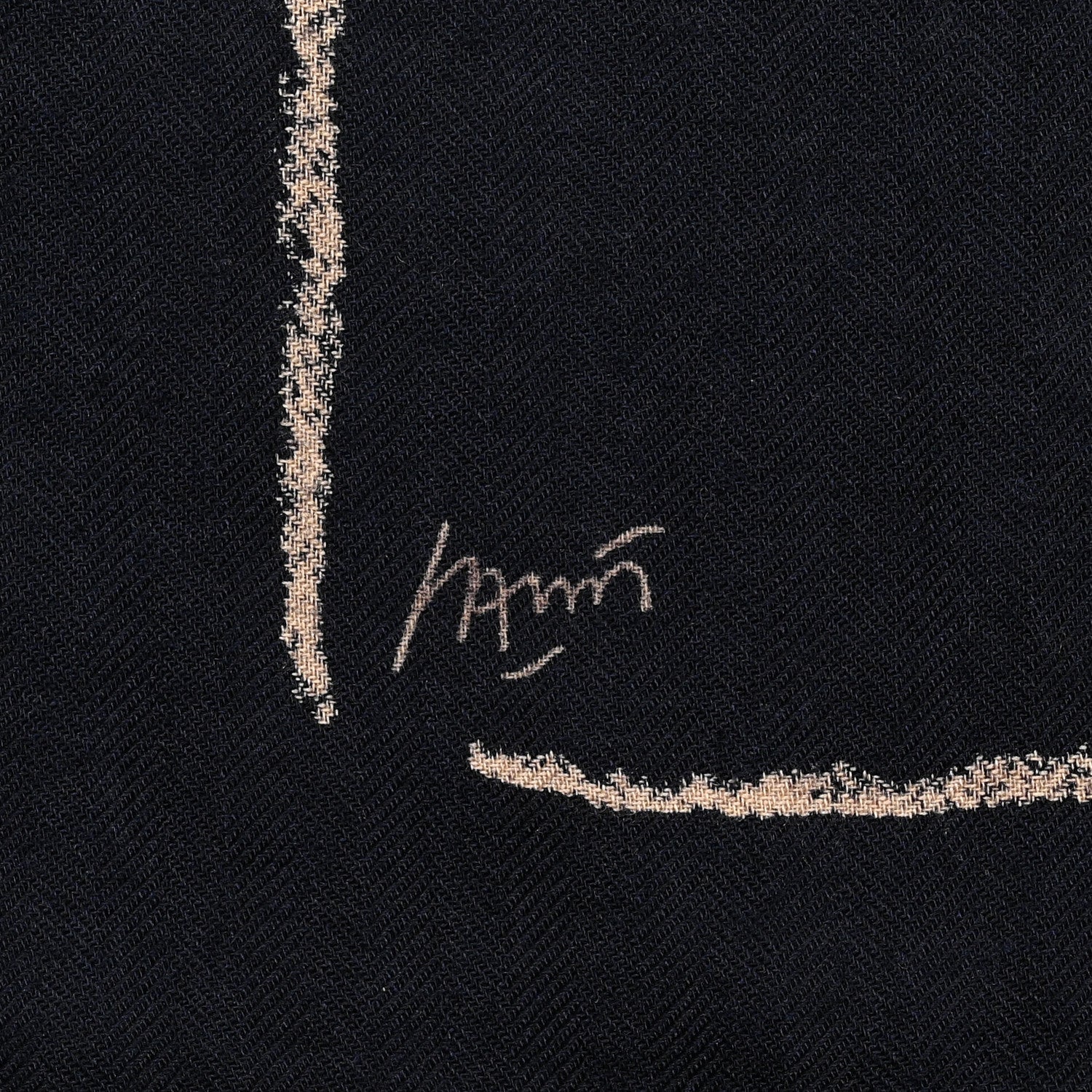 Hermes Cashmere Silk Pirouette au Galop Shawl 140 Marine Naturel Beige 6 of 6