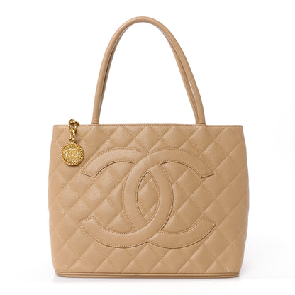 Chanel Caviar Quilted Medallion Tote Beige 1 of 11