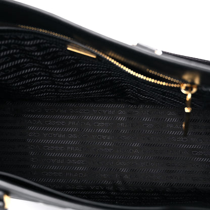 Prada Saffiano Lux Logo Embossed Large Shoulder Tote Handbag Black 11 of 24