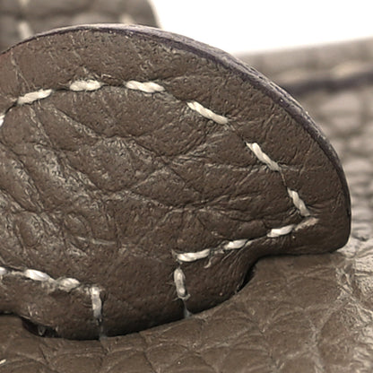 Hermes Taurillon Clemence Amazone Evelyne TPM Etoupe Bleu Indigo 7 of 11