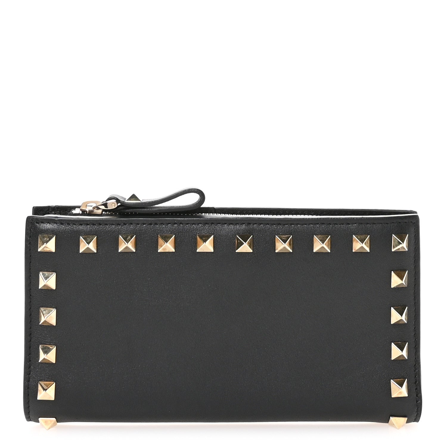 Valentino Garavani Calfskin Rockstud Continental Wallet Black 1 of 8
