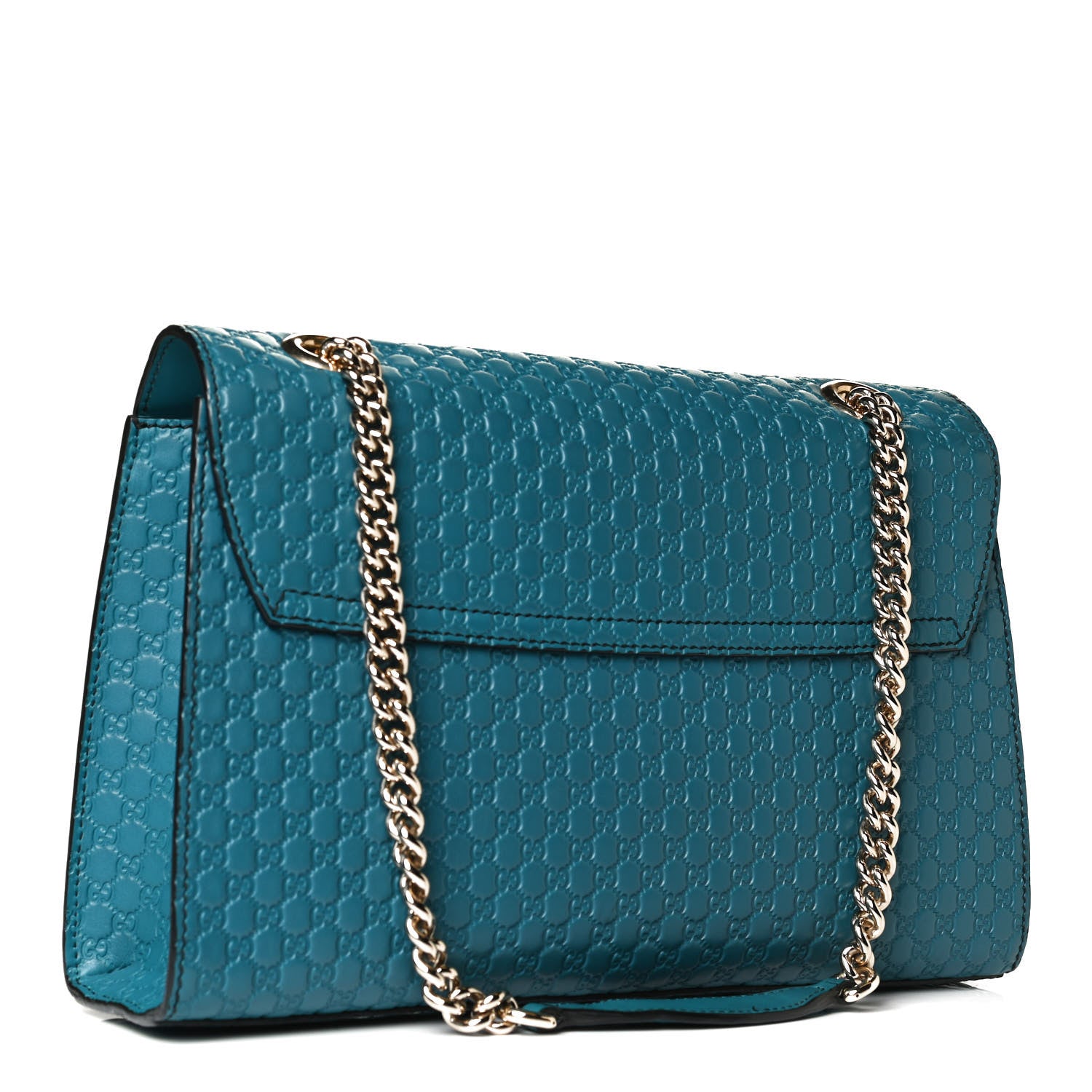 Gucci Soft Microguccissima Medium Emily Chain Shoulder Bag Deep Cobalt 3 of 9